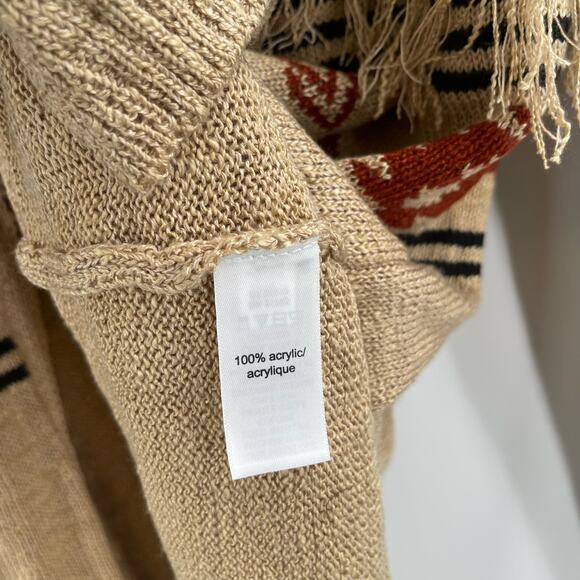 MAURICES Cardigan Sweater Size Large Western Fringe Longline Geo Duster NWT - Picture 15 of 16
